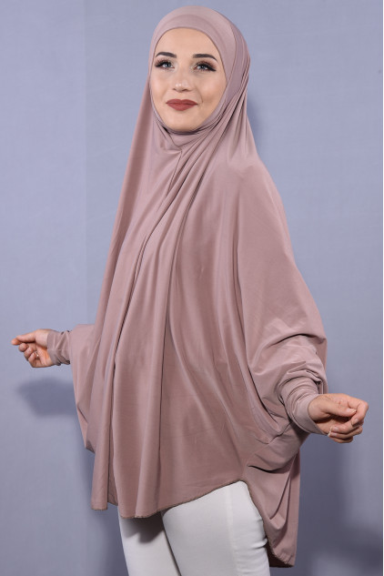 5 XL Peçeli Hijab Açık Vizon