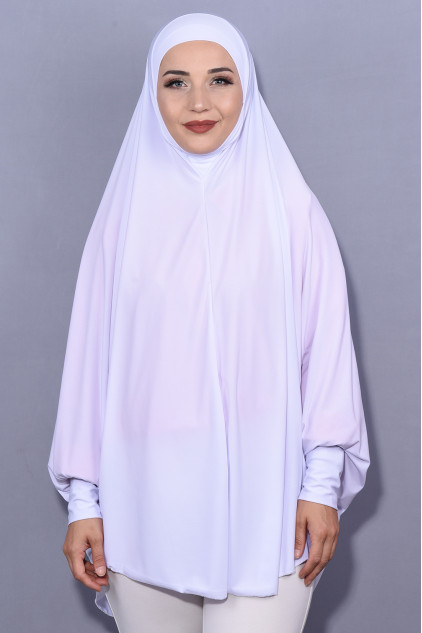 5 Xl Peçeli Hijab Beyaz