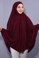 5XL Peçeli Hijab Bordo