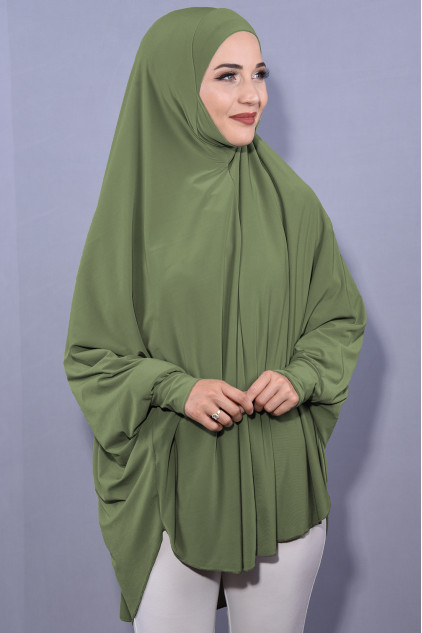 5 XL Peçeli Hijab Çağla Yeşili
