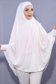5XL Peçeli Hijab Ekru