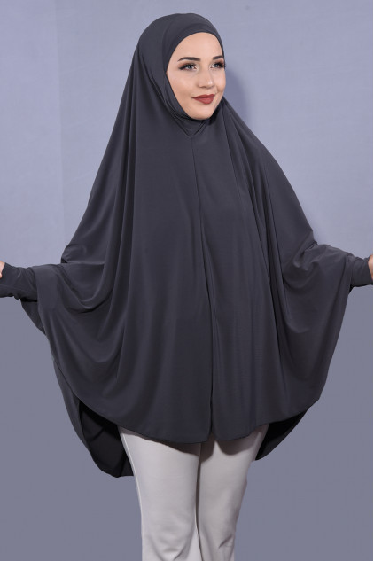 5XL Peçeli Hijab Füme