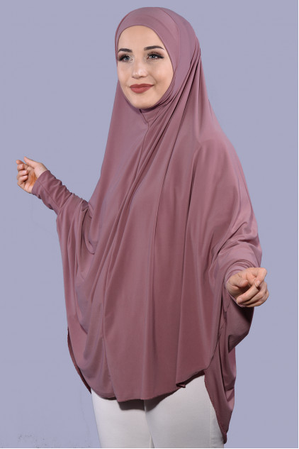 5XL Peçeli Hijab Gül Kurusu