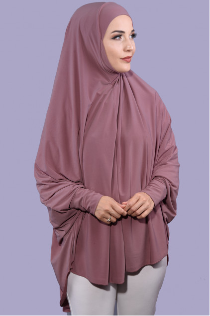 5XL Peçeli Hijab Gül Kurusu