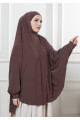 Standart Beden 5 XL Peçeli Hijab Kahverengi