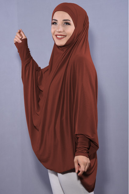 5XL Peçeli Hijab Kiremit