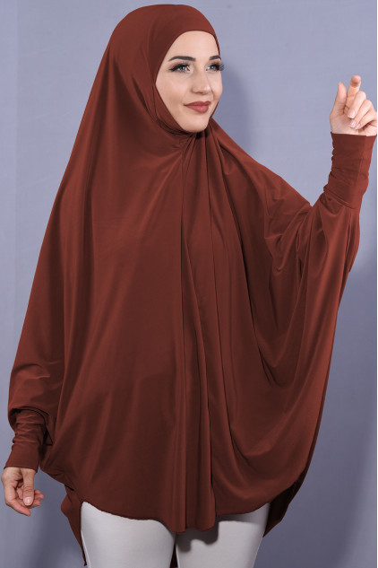 5XL Peçeli Hijab Kiremit