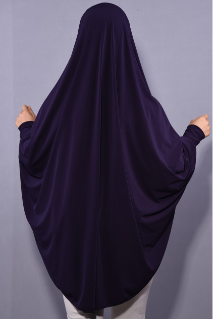 5XL Peçeli Hijab Mor