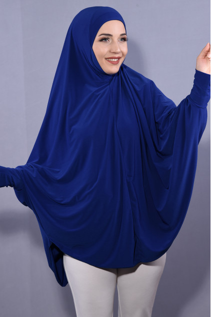 5 Xl Peçeli Hijab Saks Mavisi