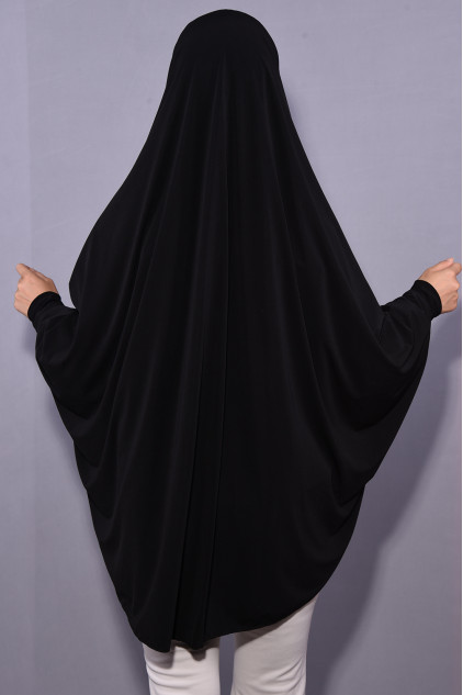 5XL Peçeli Hijab Siyah