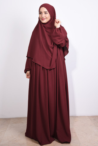 Elbise ve Sufle Takım Aerobin kumaş Bordo