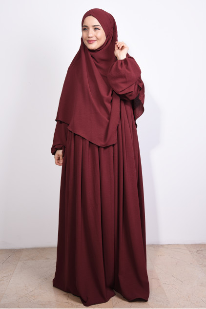 Elbise ve Sufle Takım Aerobin kumaş Bordo