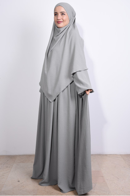 Aerobin Elbise ve Sufle Takım Gri