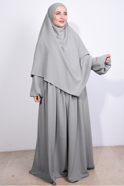 Aerobin Elbise ve Sufle Takım Gri