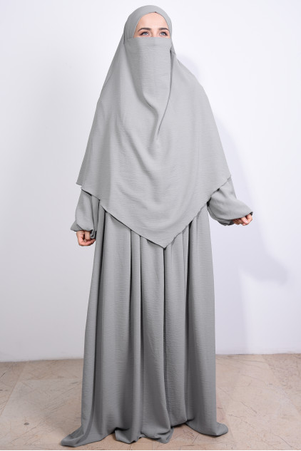 Aerobin Elbise ve Sufle Takım Gri