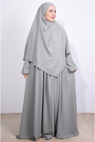 Aerobin Elbise ve Sufle Takım Gri