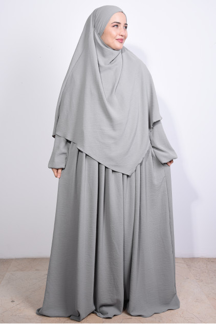 Aerobin Elbise ve Sufle Takım Gri