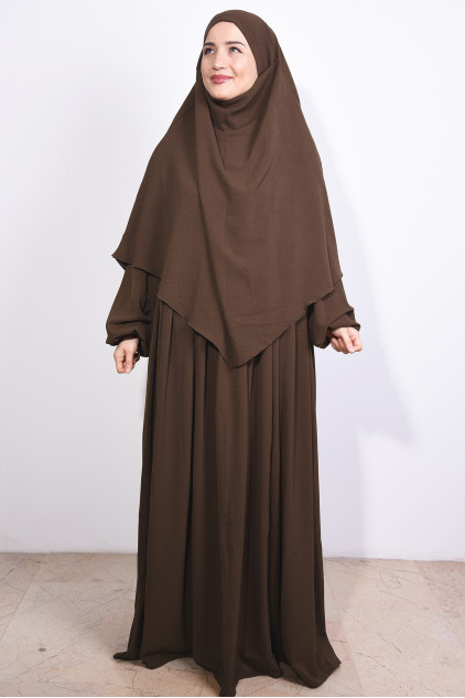 Elbise ve Sufle Aerobin Takım Kahverengi