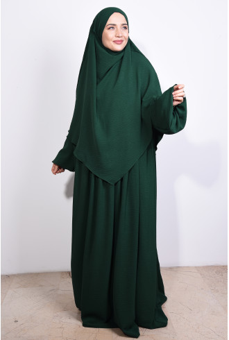 Aerobin Elbise ve Sufle Takım Zümrüt Yeşili