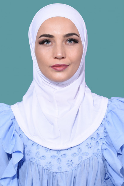 Pratik Boneli Hijab Beyaz