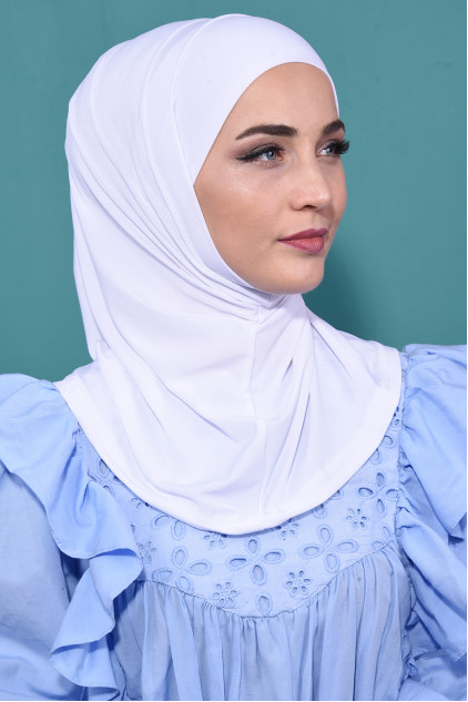 Pratik Boneli Hijab Beyaz