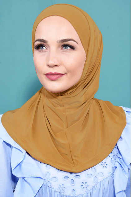 Pratik Boneli Hijab Hardal Sarısı Pratik Boneli Hijab Hardal Sarısı