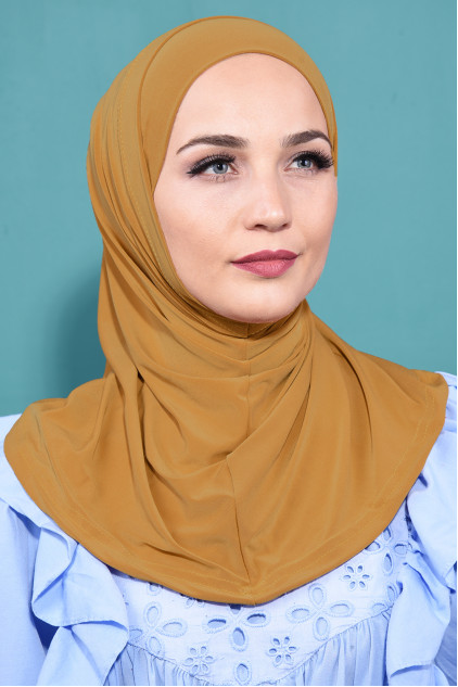 Pratik Boneli Hijab Hardal Sarısı Pratik Boneli Hijab Hardal Sarısı