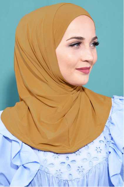 Pratik Boneli Hijab Hardal Sarısı Pratik Boneli Hijab Hardal Sarısı