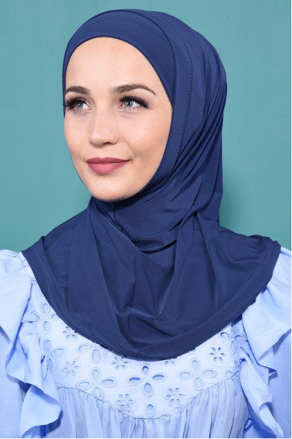 Pratik Boneli Hijab İndigo Pratik Boneli Hijab İndigo