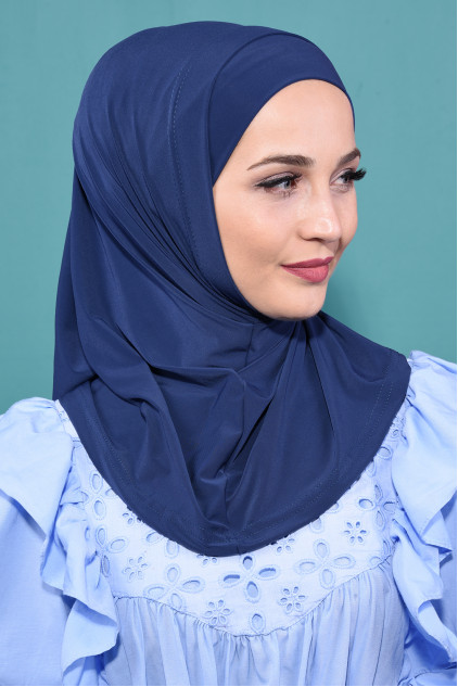 Pratik Boneli Hijab İndigo Pratik Boneli Hijab İndigo