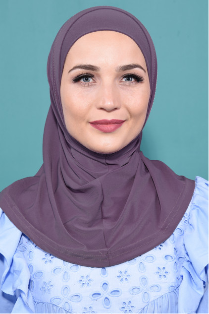 Pratik Boneli Hijab Koyu Gül Kurusu