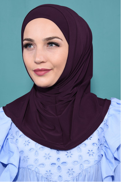 Pratik Boneli Hijab Mürdüm Pratik Boneli Hijab Mürdüm