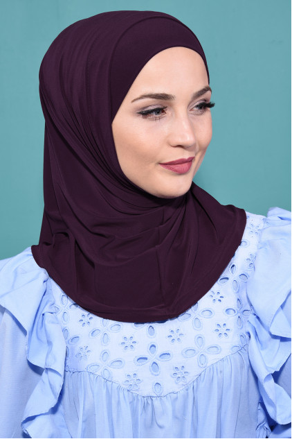 Pratik Boneli Hijab Mürdüm Pratik Boneli Hijab Mürdüm