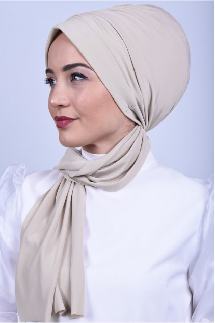 Büzgülü Bağlamalı Bone Bej Büzgülü Bağlamalı Bone Bej