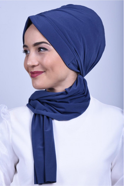 Büzgülü Bağlamalı Bone İndigo Büzgülü Bağlamalı Bone İndigo