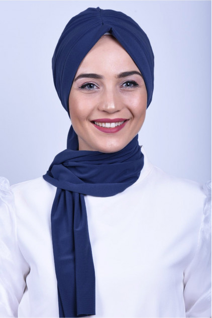 Büzgülü Bağlamalı Bone İndigo Büzgülü Bağlamalı Bone İndigo