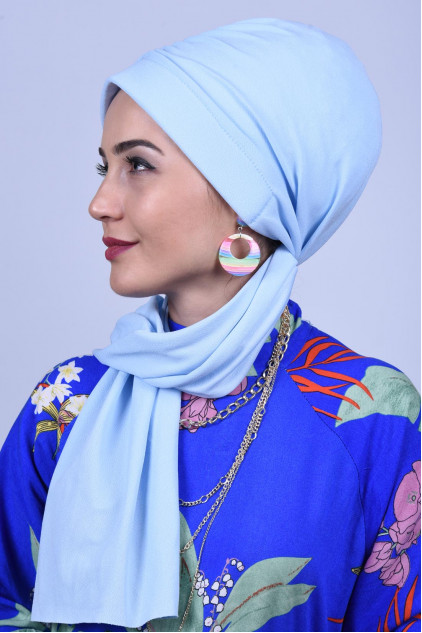 Büzgülü Bağlamalı Bone Bebe Mavisi Büzgülü Bağlamalı Bone Bebe Mavisi