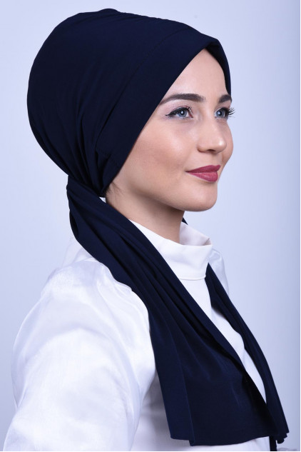 Büzgülü Bağlamlı Bone Lacivert Büzgülü Bağlamlı Bone Lacivert