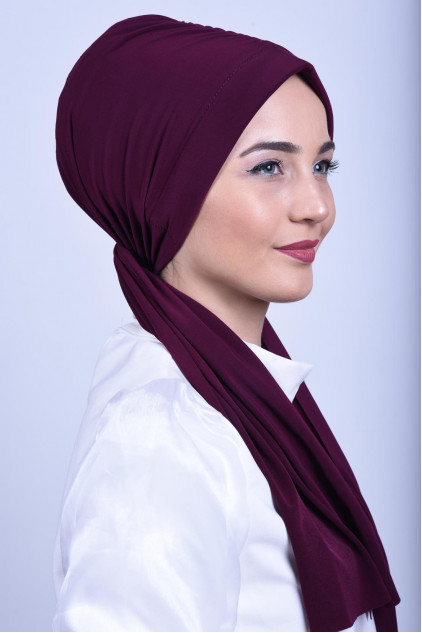 Büzgülü Bağlamalı Bone Mürdüm Büzgülü Bağlamalı Bone Mürdüm