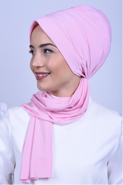 Büzgülü Bağlamalı Bone Pudra Pembesi Büzgülü Bağlamalı Bone Pudra Pembesi