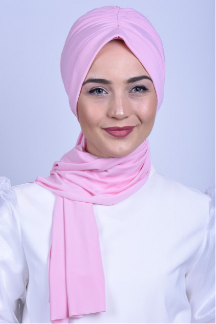 Büzgülü Bağlamalı Bone Pudra Pembesi Büzgülü Bağlamalı Bone Pudra Pembesi