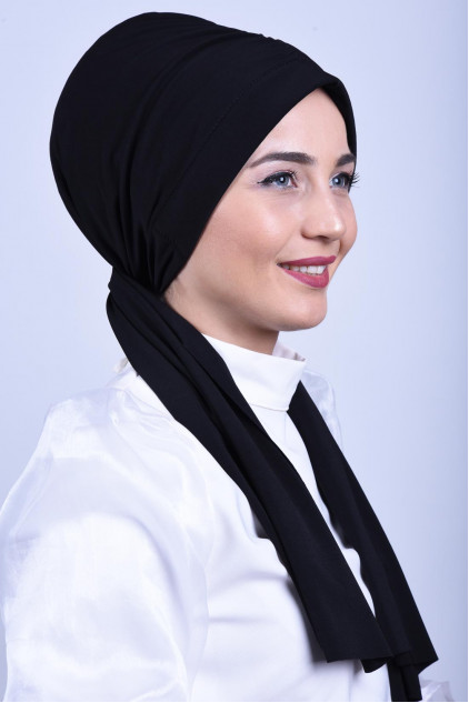 Büzgülü Bağlamalı Bone Siyah Büzgülü Bağlamalı Bone Siyah