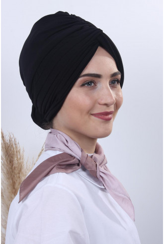 Çift Yönlü Güllü Düğüm Bone Siyah