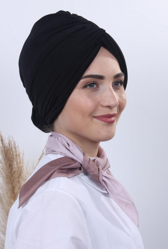 Çift Yönlü Güllü Düğüm Bone Siyah