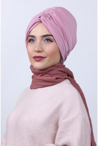Çift Yönlü Güllü Düğüm Bone Pudra Pembesi Çift Yönlü Güllü Düğüm Bone Pudra Pembesi