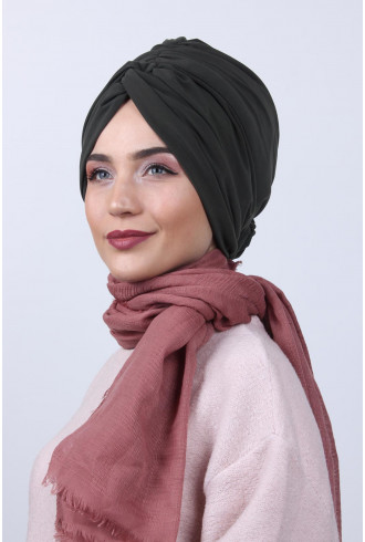 Çift Yönlü Güllü Düğüm Bone Haki Yeşili Çift Yönlü Güllü Düğüm Bone Haki Yeşili
