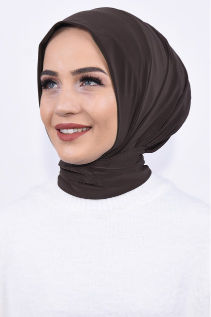 Çıtçıtlı Fular Şal Acı Kahve