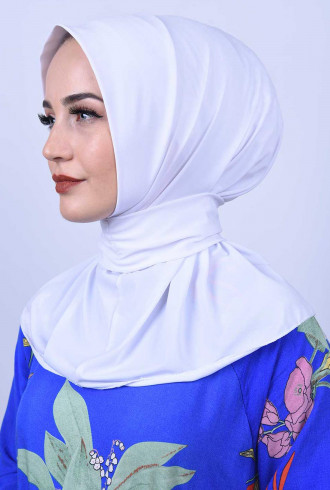 Çıtçıtlı Fular Şal Beyaz Çıtçıtlı Fular Şal Beyaz