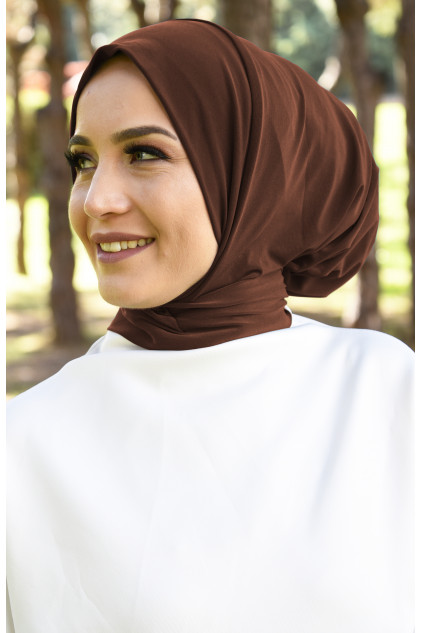 Çıtçıtlı Fular Şal Kahverengi