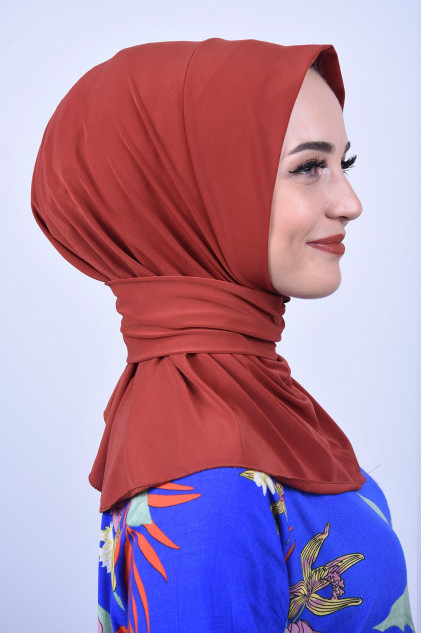 Çıtçıtlı Fular Şal Kiremit Çıtçıtlı Fular Şal Kiremit